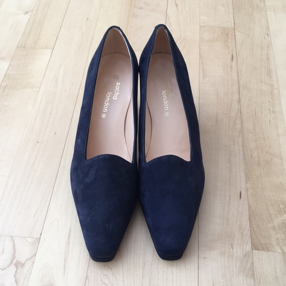 Sacha London Navy Suede Pump Heels - Picture 2 of 8